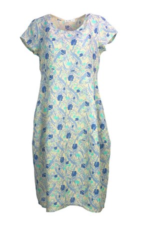 Blueberry kleding, jurk 9312 splash print beige