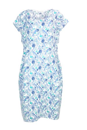 Blueberry kleding, jurk 9312 splash print lichtblauw