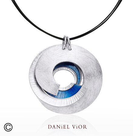 Daniel Vior Zilveren Ketting Latiaxis Blauw