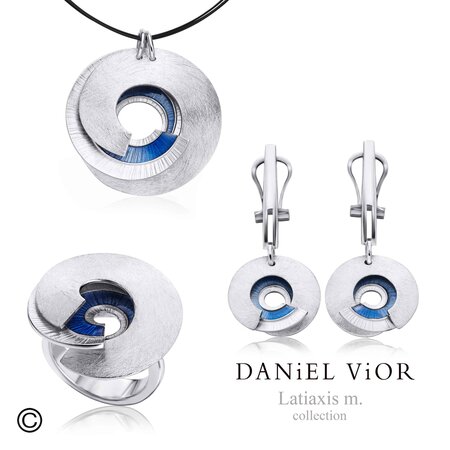 Daniel Vior Zilveren Oorbellen Latiaxis Blauw