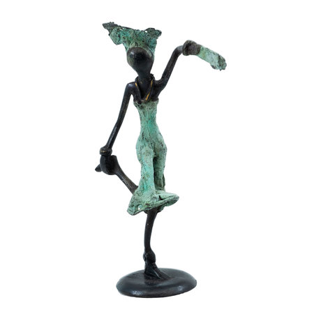 Bronzen beeld dansende vrouw |16 cm hoog | groen