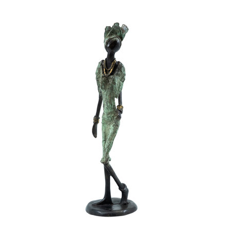Bronzen beeld vrouw |23 cm hoog | groen