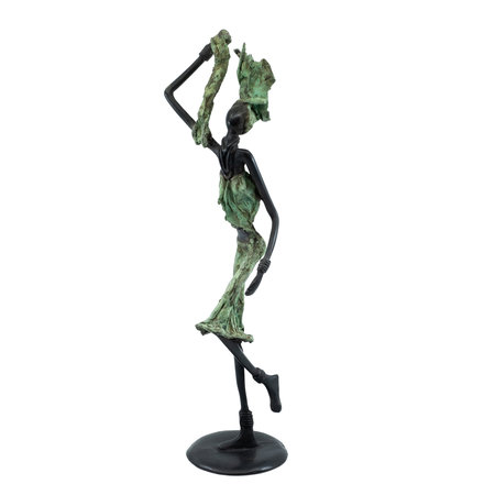 Bronzen beeld dansende vrouw |39 cm hoog | groen