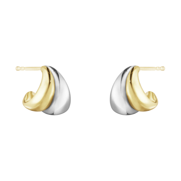 Georg Jensen Curve oorbellen 501A zilver/goud Georg Jensen Curve oorbellen 501A zilver/goud