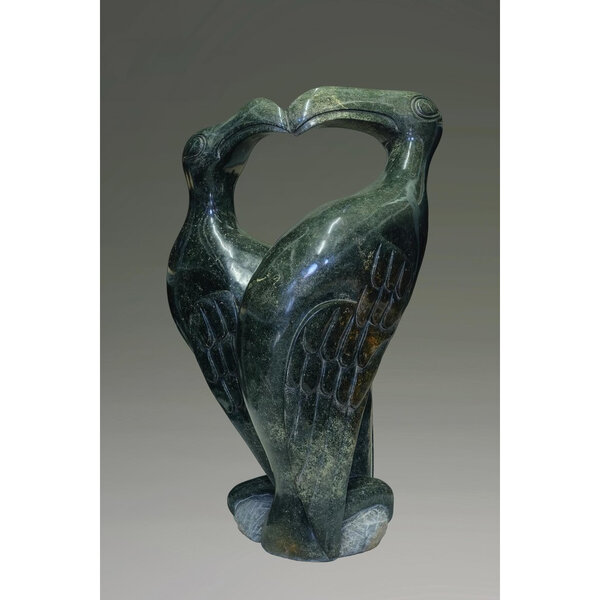 Stenen tuinbeeld Vogels 89 cm, groen Stenen tuinbeeld Vogels 89 cm, groen