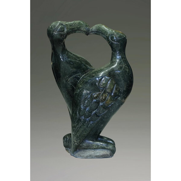Stenen tuinbeeld Vogels 89 cm, groen Stenen tuinbeeld Vogels 89 cm, groen