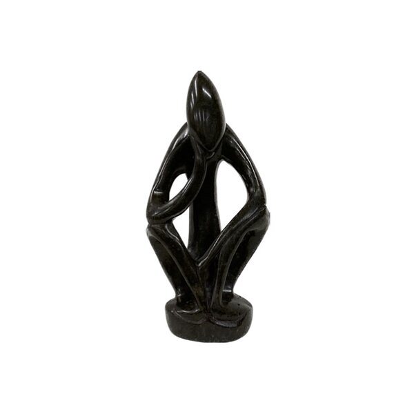 Stone statue thinker brown 13 cm