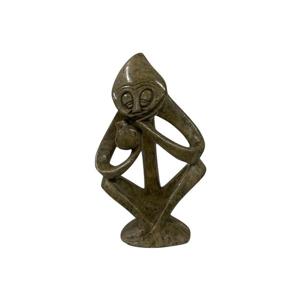 Stone sculpture thinker sitting 25 cm brown Stone sculpture thinker sitting 25 cm brown