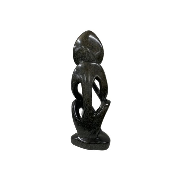 Stone sculpture thinker sitting 32 cm black Stone sculpture thinker sitting 32 cm black