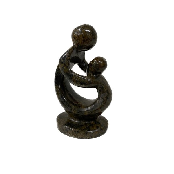 Statue mère et enfant vert foncé 11 cm 1