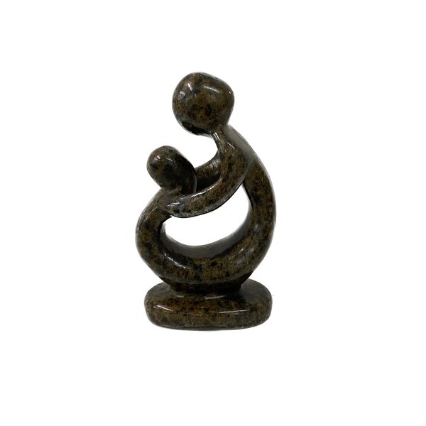 Statue mère et enfant vert foncé 11 cm 1