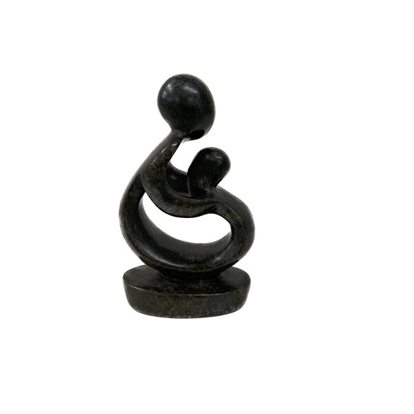 Statue mère et enfant vert foncé 11 cm 2