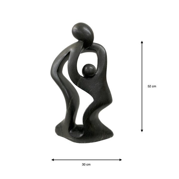 Statue en stéatite mère et enfant vert 52 cm