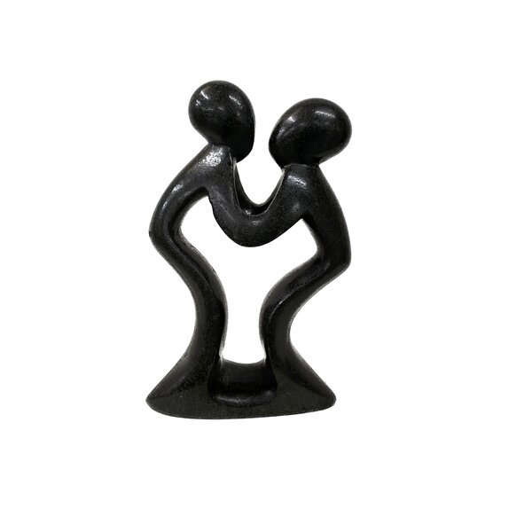 Sculpture en stéatite couple d'amour, couple vert 26 cm
