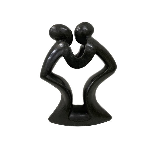 Sculpture en stéatite couple d'amour, couple vert 27 cm