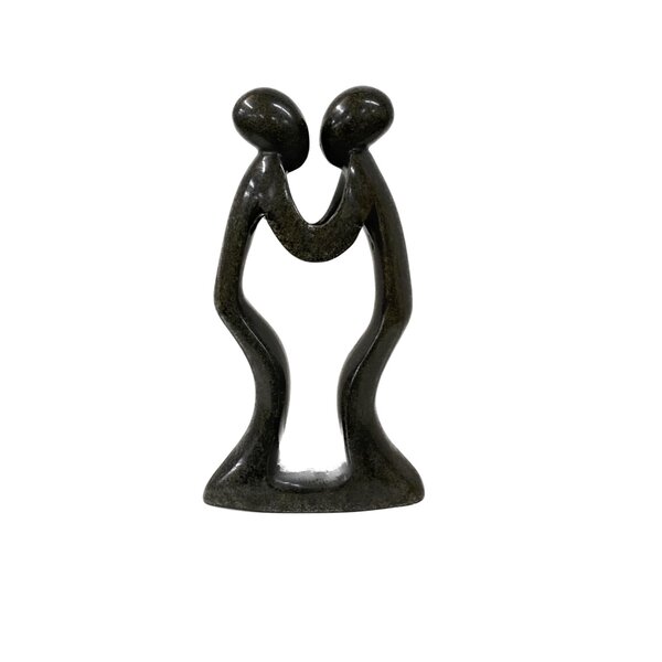 Sculpture en stéatite couple d'amour, couple vert 30 cm