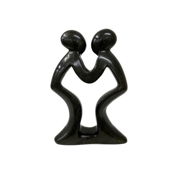 Sculpture en stéatite couple d'amour, couple vert 28 cm