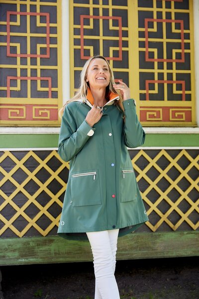 Regn jacket Freya green, waterproof 