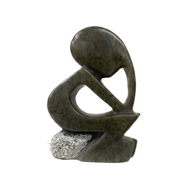 Stone statue thinker sitting green 9 cm Stone statue thinker sitting green 9 cm