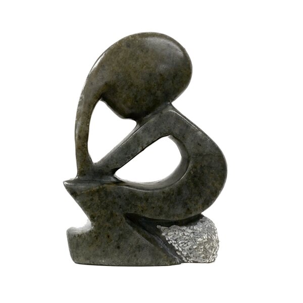 Stone statue thinker sitting brown 9 cm Stone statue thinker sitting brown 9 cm