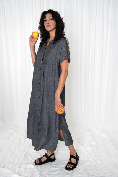 Vêtements GR Nature, robe Isita-1 230 Gris foncé