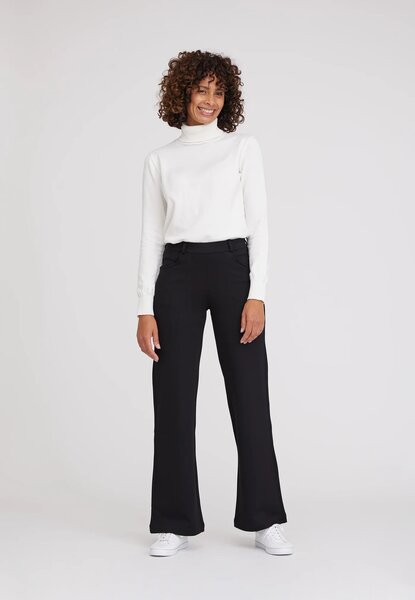 Laurie pants, model Donna Loose basic viscose black brushed 29216-99143 Laurie pants, model Donna Loose basic viscose black brushed 29216-99143