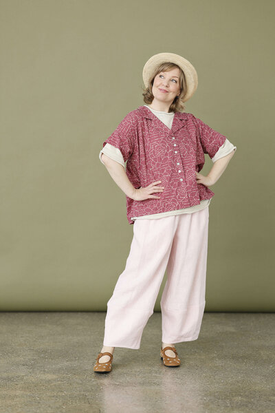 Blouse en coton McVerdi MC114A red